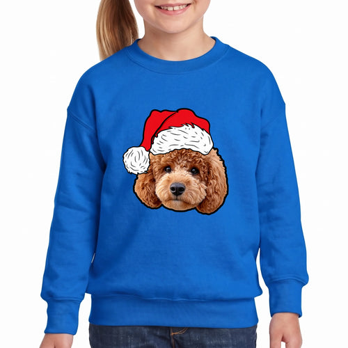Children's Novelty Pet Face Christmas Sweatshirt personalized with your pet's photo, design example 14