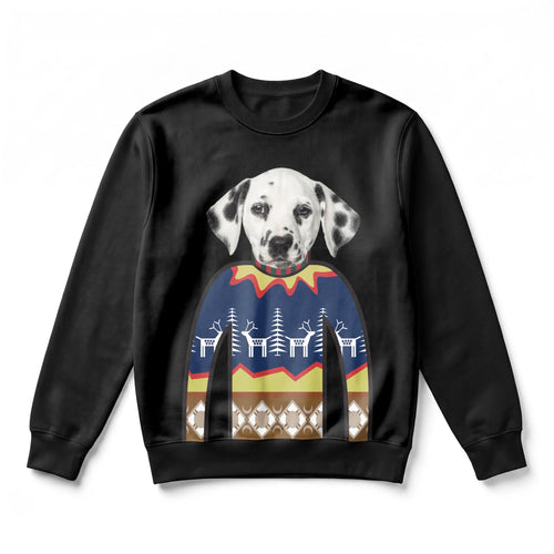 Custom Pet Face Christmas Sweatshirt (One Pet) CHRISTMAS RED