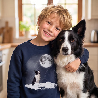 Children's Custom Pet Photo Upload Cloudy Night Sweatshirt