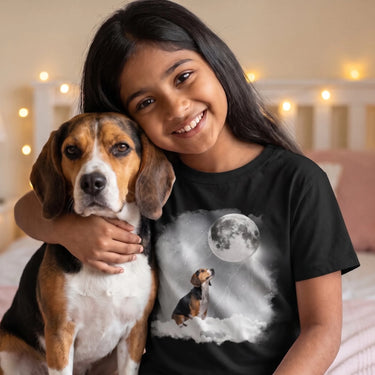 Children's Custom Pet Photo Upload Cloudy Night T-Shirt