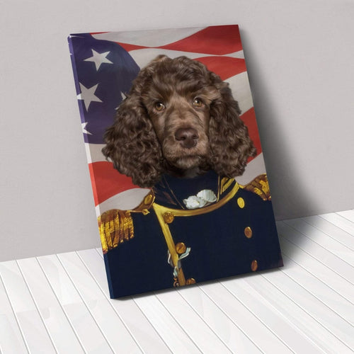 Crown and Paw - Canvas The Admiral - USA Flag Edition - Custom Pet Canvas