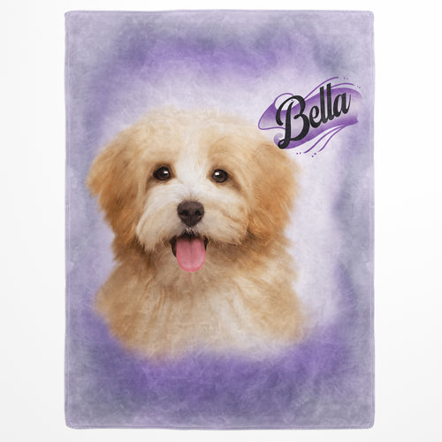 Retro Graffiti Pet Photo Blanket - One Pet