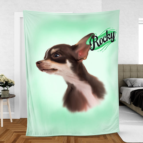 Retro Graffiti Pet Photo Blanket - One Pet