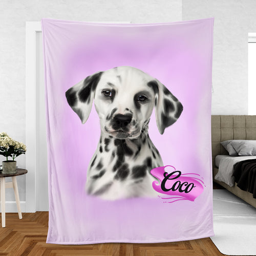 Retro Graffiti Pet Photo Blanket - One Pet