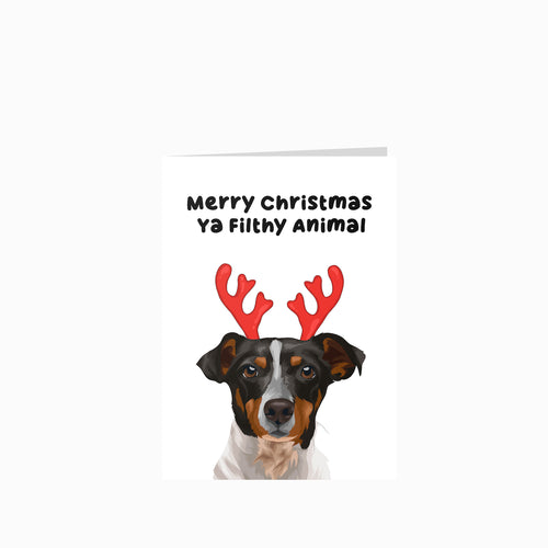 Merry Christmas Ya Filthy Animal Greetings Cards - Custom Pet Christmas Cards