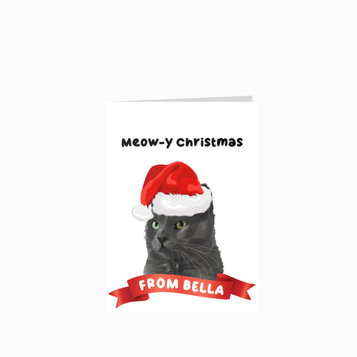 Meowy Christmas Cat Greetings Cards - Custom Pet Christmas Cards