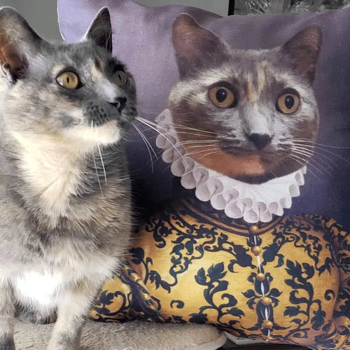 Crown and Paw - Throw Pillow The Golden Queen - Custom Throw Pillow