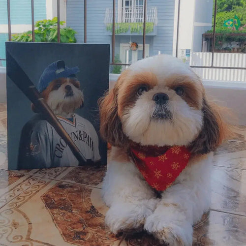 Crown and Paw - Canvas The Baseball Player - Custom Pet Canvas