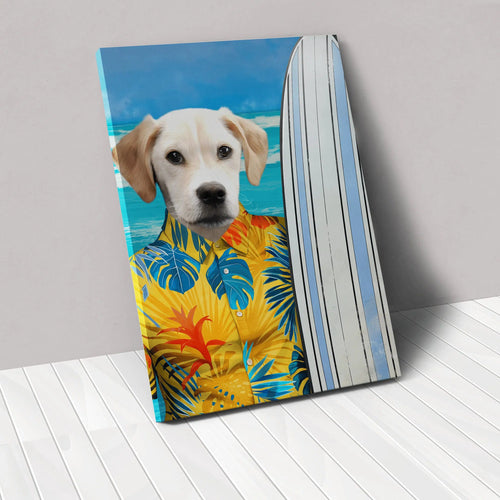 Crown and Paw - Canvas The Surfer - Custom Pet Canvas 8" x 10" / Yellow