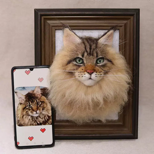 Handmade 3D Pet Face in Frame