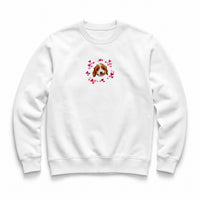 Custom Embroidered Pet Face Hearts Organic Sweatshirt