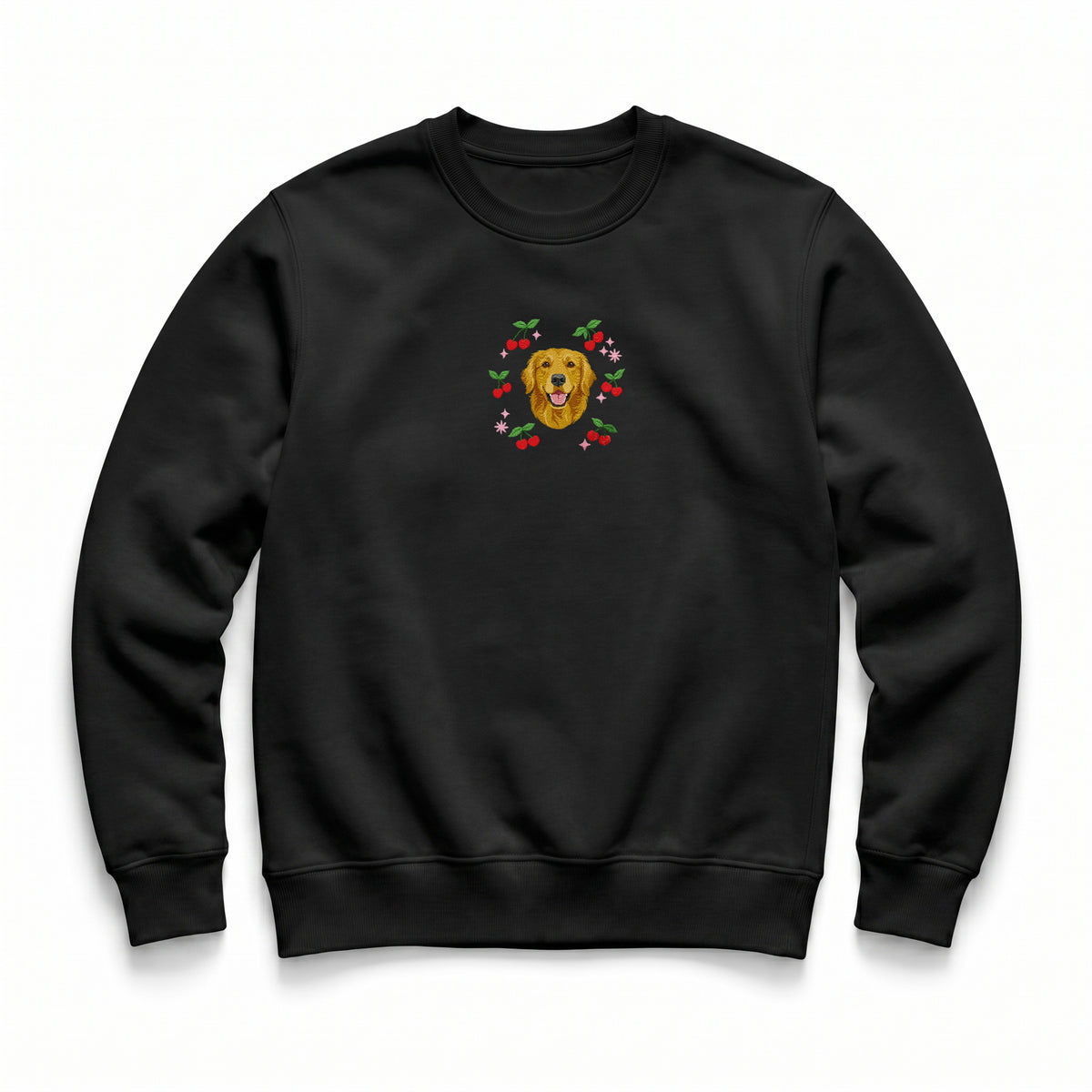 Custom Embroidered Pet Face Organic Cherry Sweatshirt