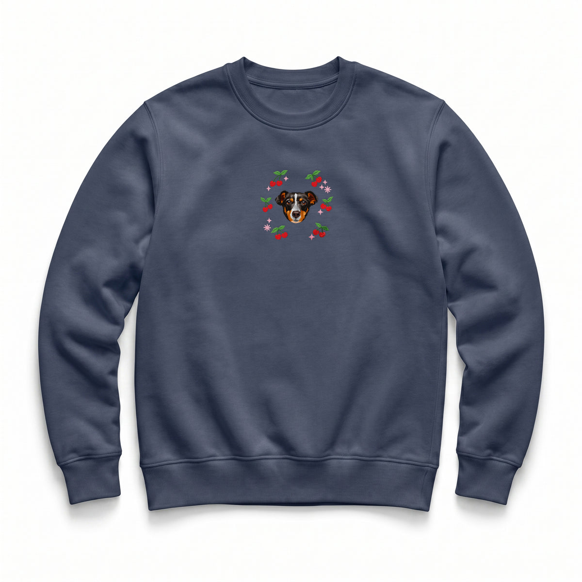 Custom Embroidered Pet Face Organic Cherry Sweatshirt