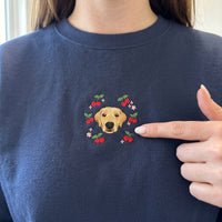 Custom Embroidered Pet Face Organic Cherry Sweatshirt