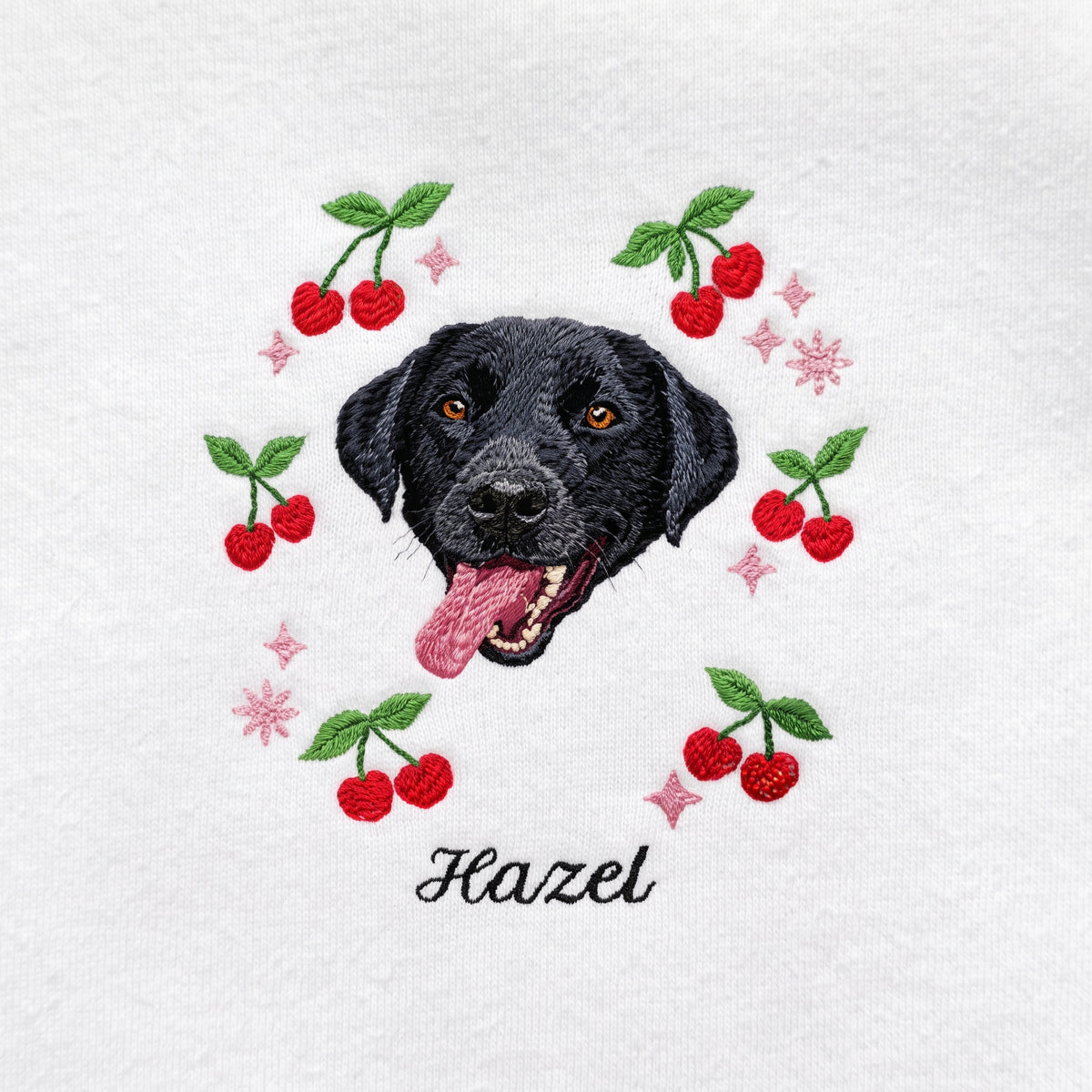 Custom Embroidered Pet Face Organic Cherry Sweatshirt