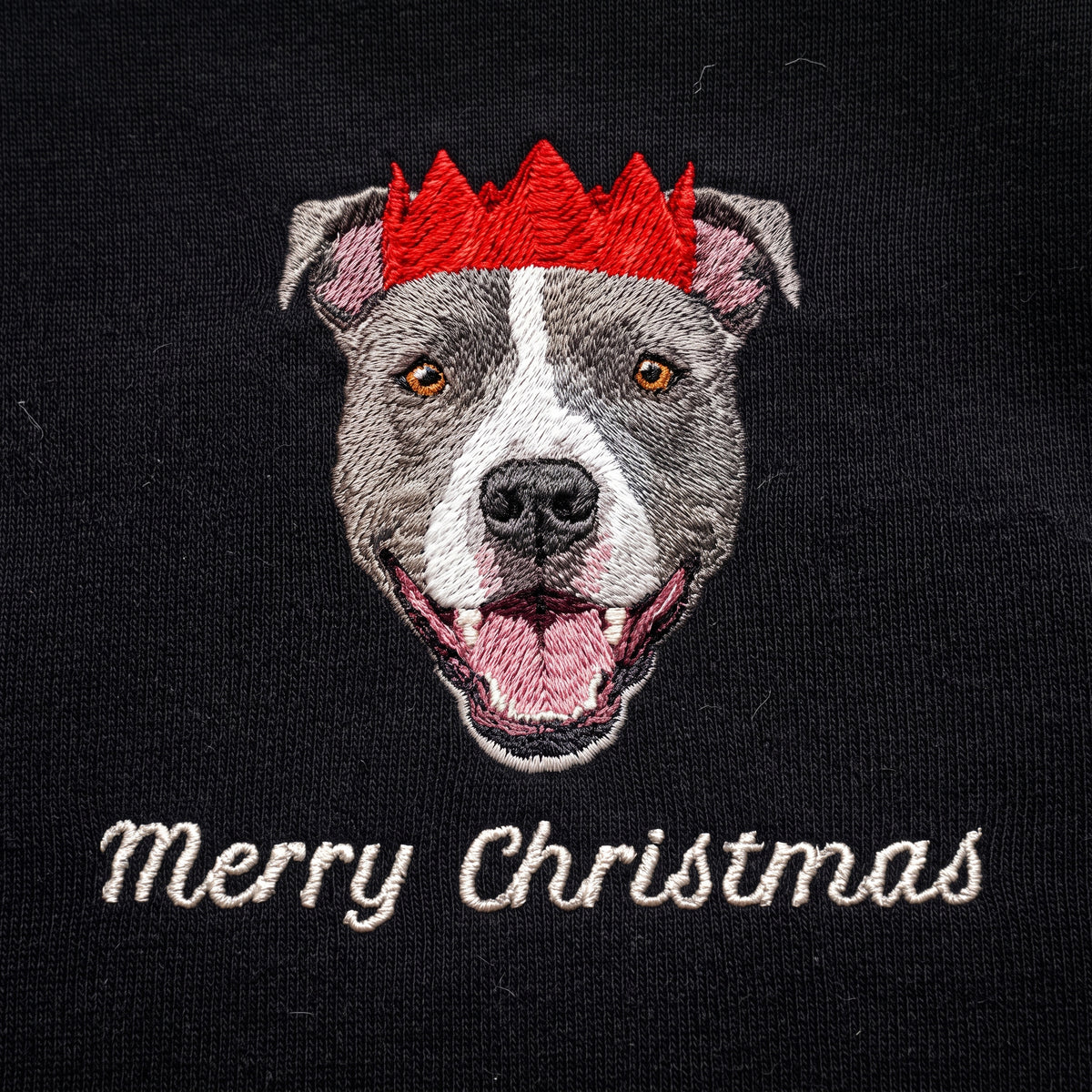 Embroidered Pet in Christmas Hat Custom Sweater