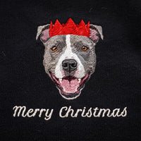 Embroidered Pet in Christmas Hat Custom Sweater