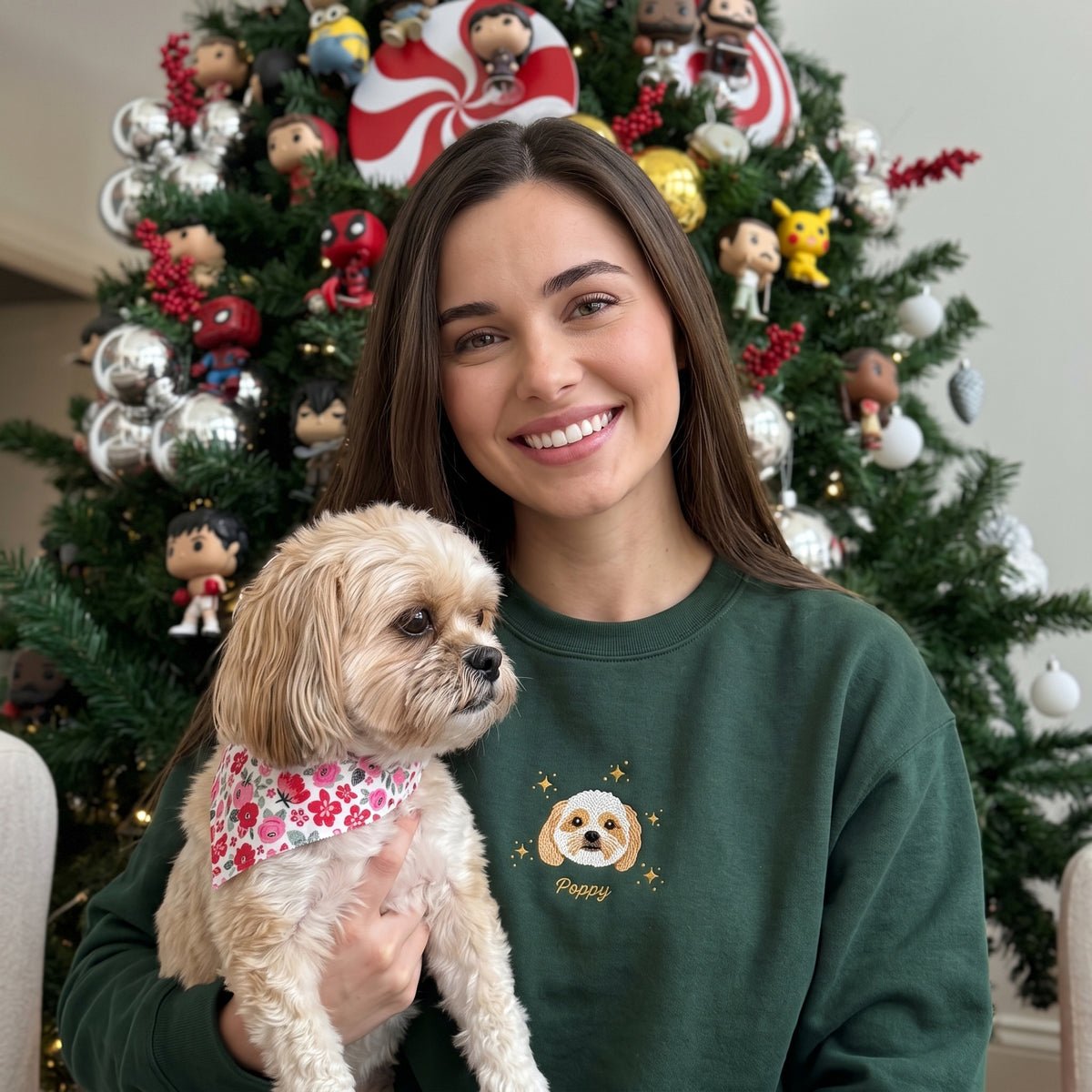Custom Pet Face in Stars Embroidered Jumper