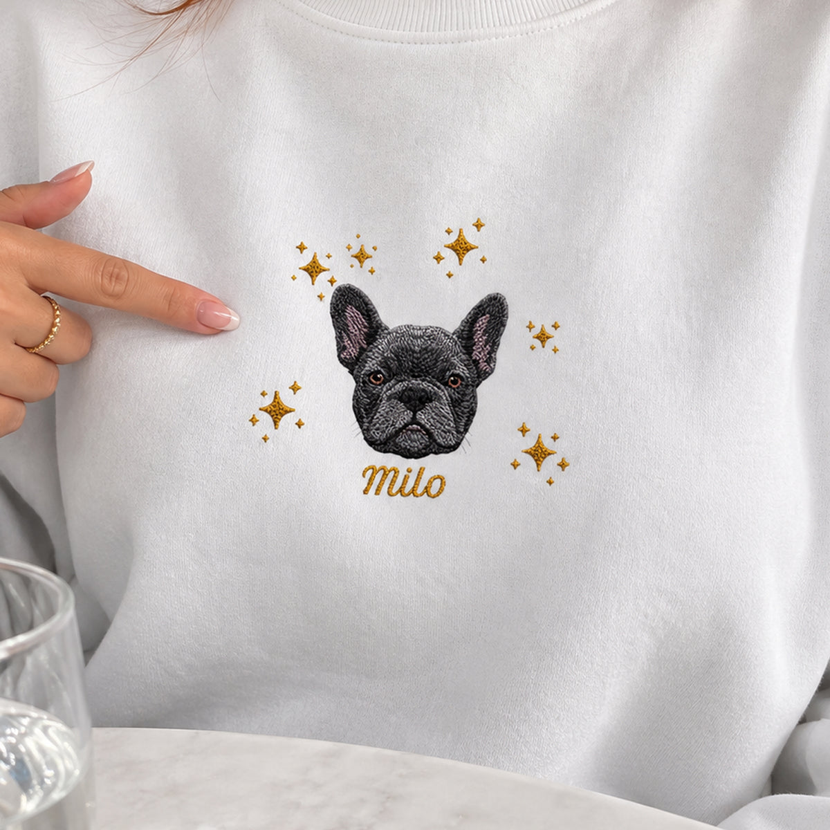 Custom Embroidered Pet Face Organic Christmas Jumper