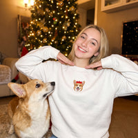 Embroidered Pet in Christmas Hat Custom Sweater