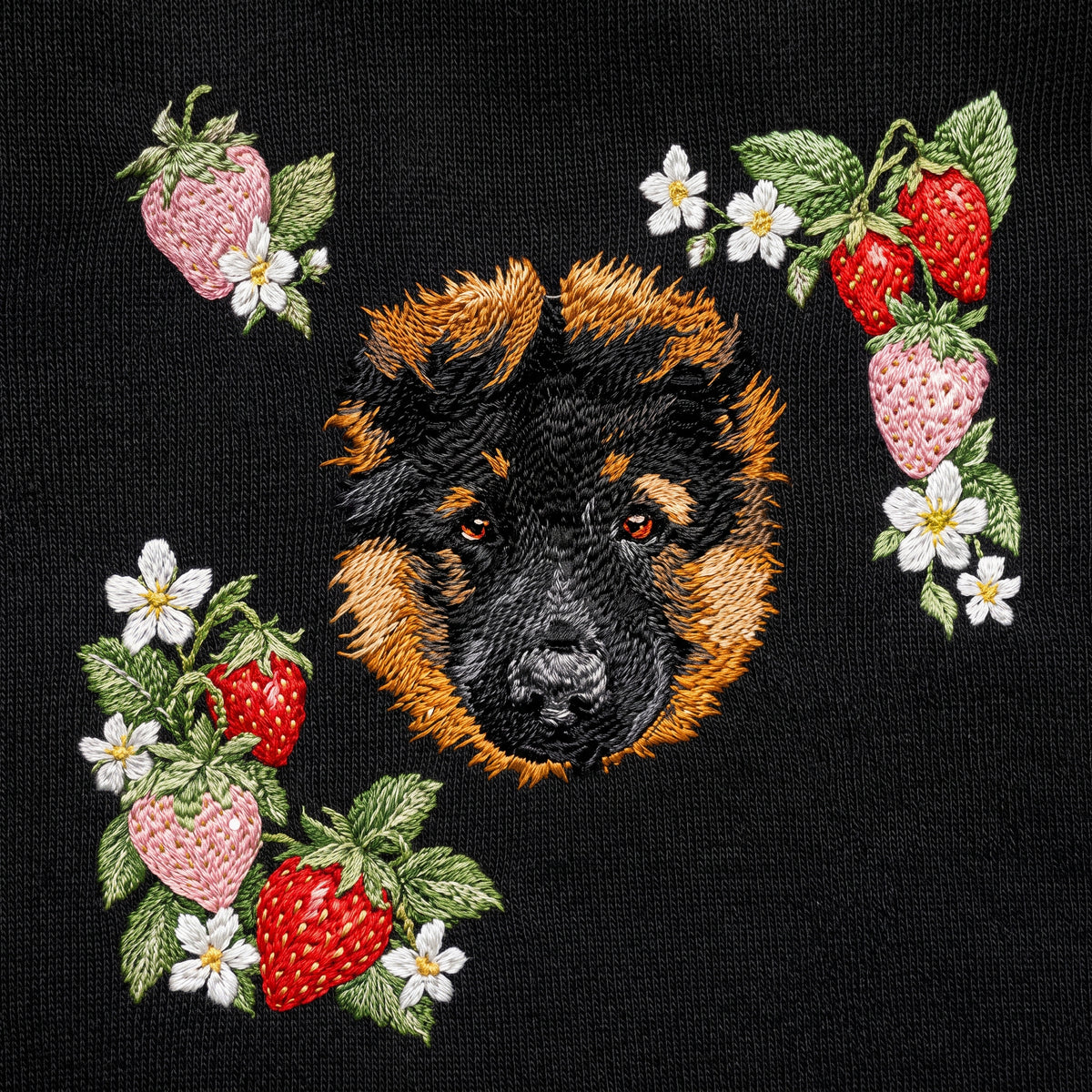 Custom Embroidered Pet Face Organic Strawberry Sweatshirt