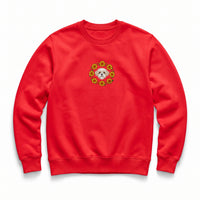 Custom Embroidered Pet Portrait Organic Sunflower Sweatshirt