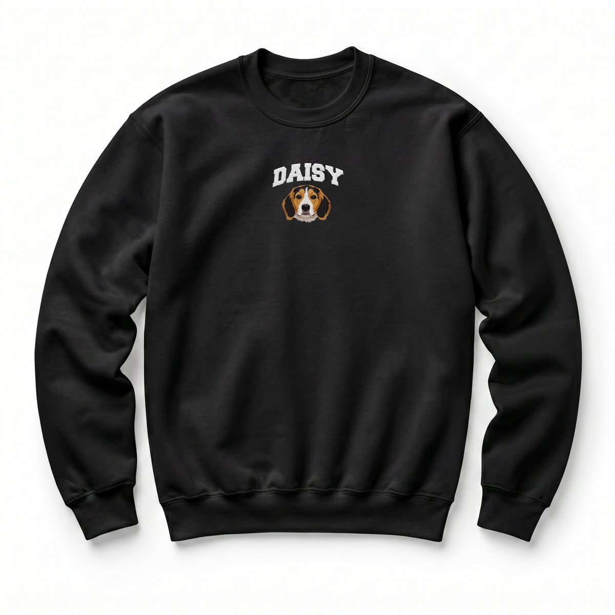 Custom Pet Face Embroidered College Sweatshirt