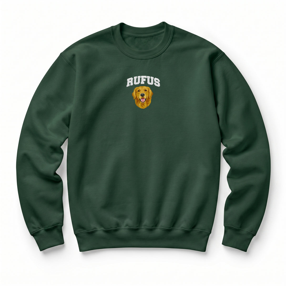 Custom Pet Face Embroidered College Sweatshirt