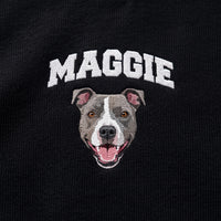 Custom Pet Face Embroidered College Sweatshirt