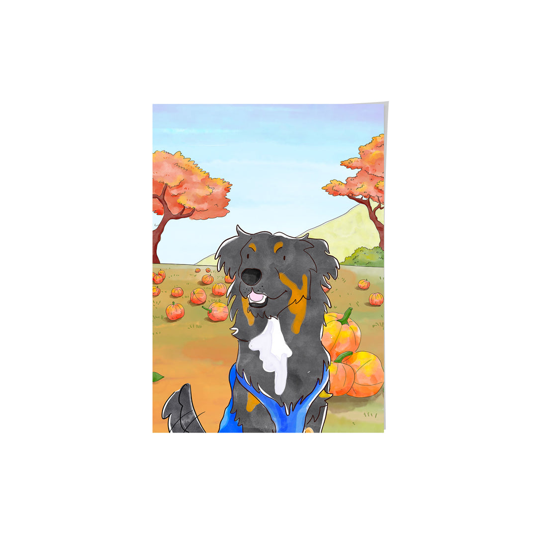 Halloween Watercolor Pet Portrait - One Pet
