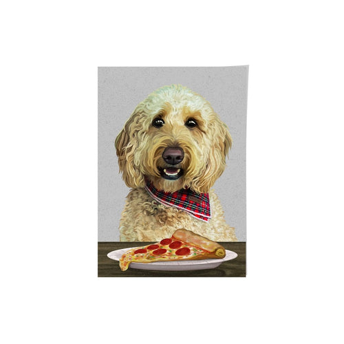 Crown and Paw - Framed Poster Custom Pet with Pizza Portrait - Framed Poster