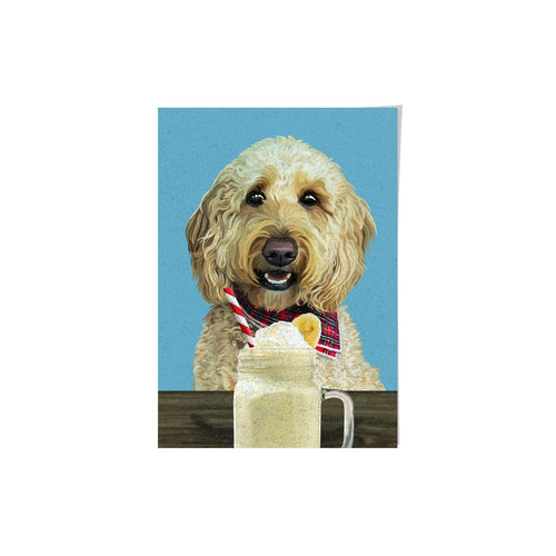 Crown and Paw - Framed Poster Custom Pet with Banana Shake Portrait - Framed Poster