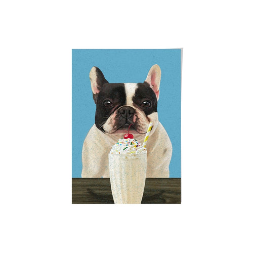 Crown and Paw - Framed Poster Custom Pet with Vanilla Shake Portrait - Framed Poster