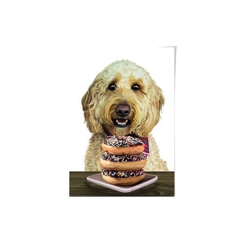 Crown and Paw - Framed Poster Custom Pet with Donuts Portrait - Framed Poster