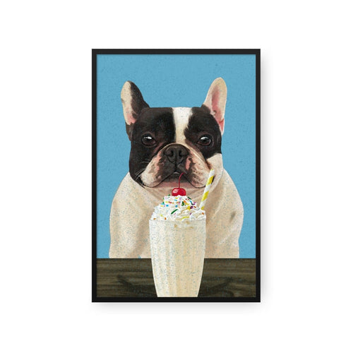 Crown and Paw - Framed Poster Custom Pet with Vanilla Shake Portrait - Framed Poster