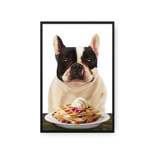 Crown and Paw - Framed Poster Custom Pet with Waffles Portrait - Framed Poster