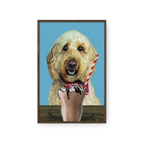 Crown and Paw - Framed Poster Custom Pet with Chocolate Shake Portrait - Framed Poster