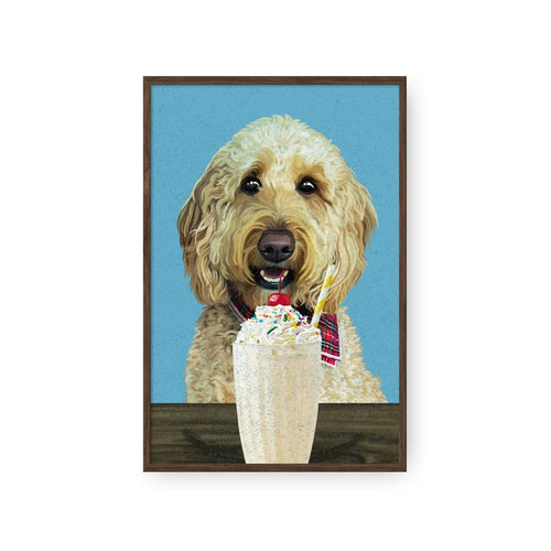 Crown and Paw - Framed Poster Custom Pet with Vanilla Shake Portrait - Framed Poster