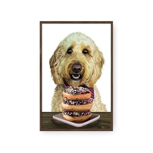 Crown and Paw - Framed Poster Custom Pet with Donuts Portrait - Framed Poster