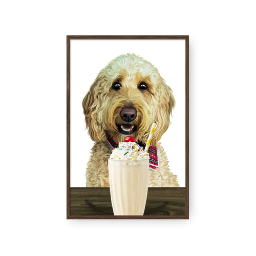 Crown and Paw - Framed Poster Custom Pet with Vanilla Shake Portrait - Framed Poster