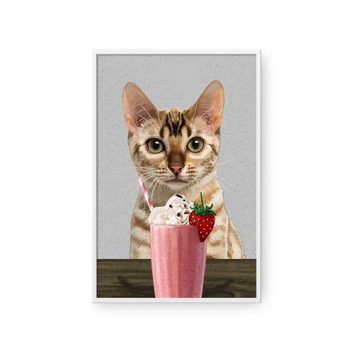 Crown and Paw - Framed Poster Custom Pet with Strawberry Shake Portrait - Framed Poster