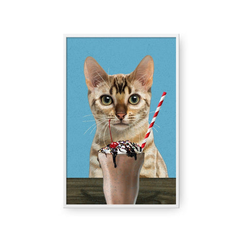 Crown and Paw - Framed Poster Custom Pet with Chocolate Shake Portrait - Framed Poster