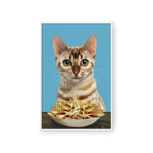 Crown and Paw - Framed Poster Custom Pet with Nachos Portrait - Framed Poster