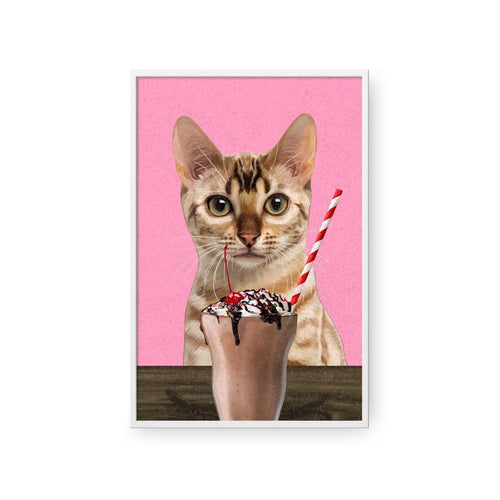 Crown and Paw - Framed Poster Custom Pet with Chocolate Shake Portrait - Framed Poster