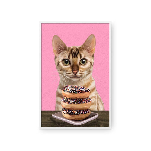 Crown and Paw - Framed Poster Custom Pet with Donuts Portrait - Framed Poster