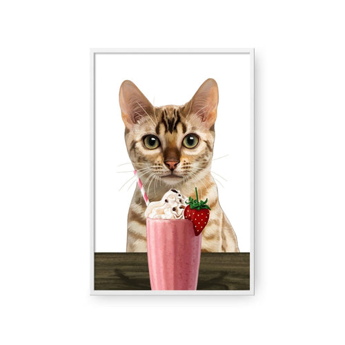 Crown and Paw - Framed Poster Custom Pet with Strawberry Shake Portrait - Framed Poster