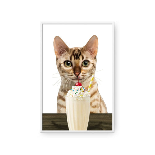 Crown and Paw - Framed Poster Custom Pet with Vanilla Shake Portrait - Framed Poster