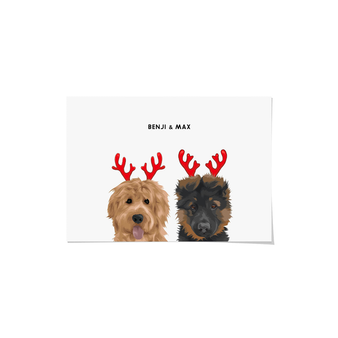 Christmas Pet Portrait - Two Pets