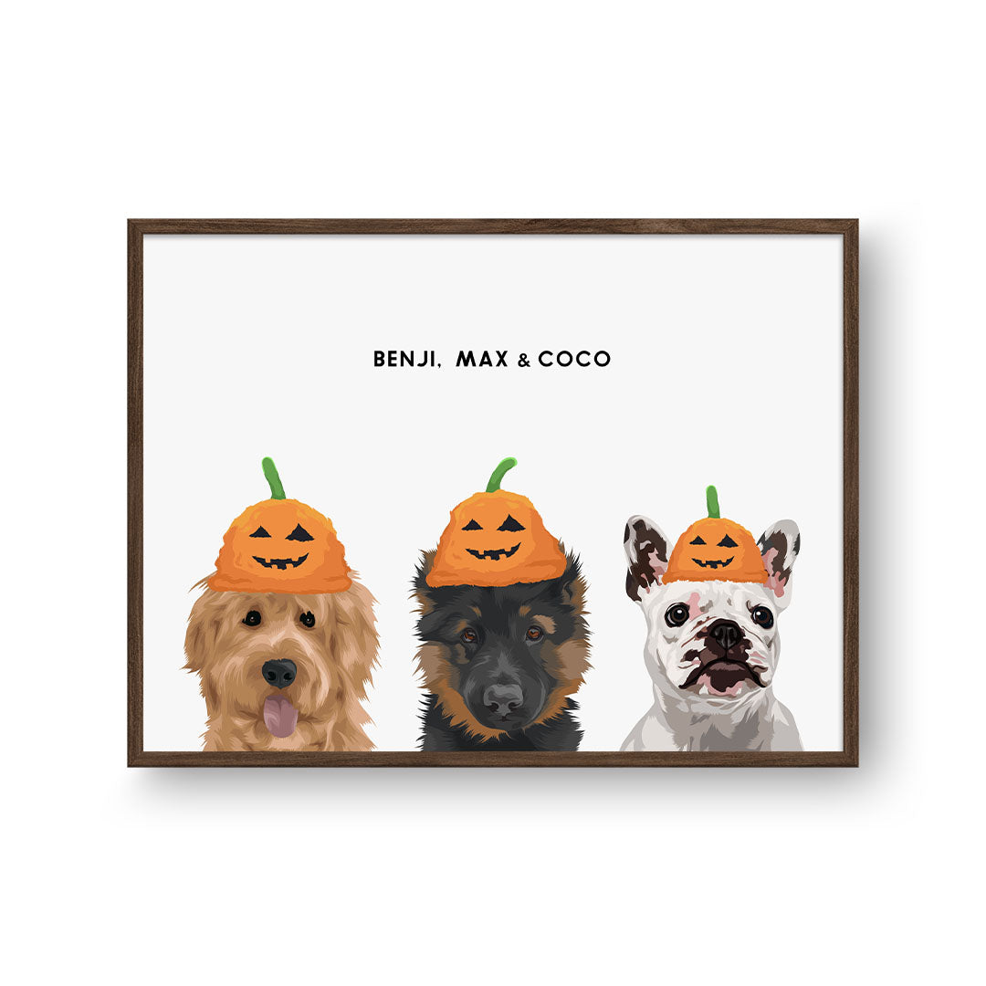 Halloween Pet Portrait - Three Pets