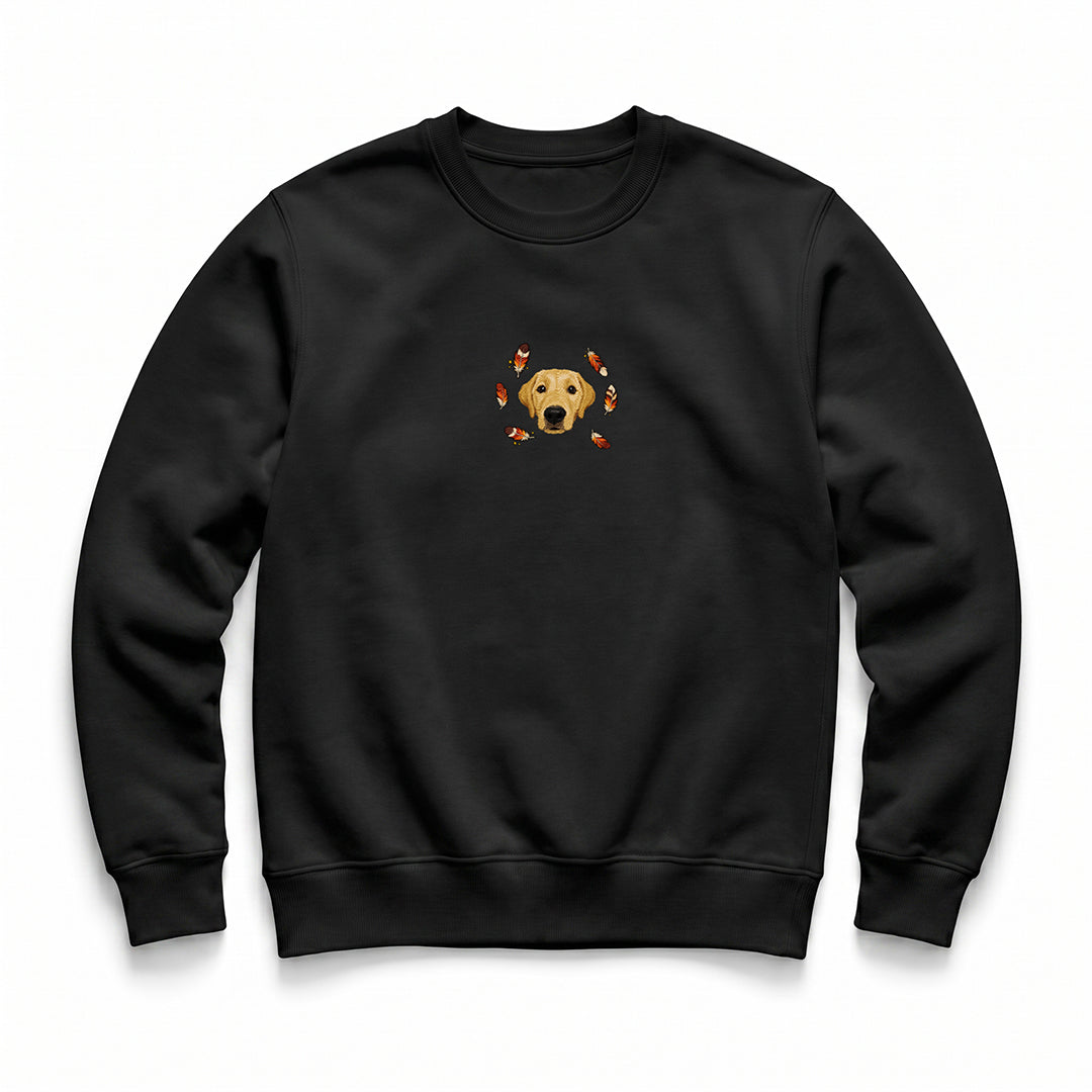 Custom Thanksgiving Embroidered Pet Face Organic Sweatshirt